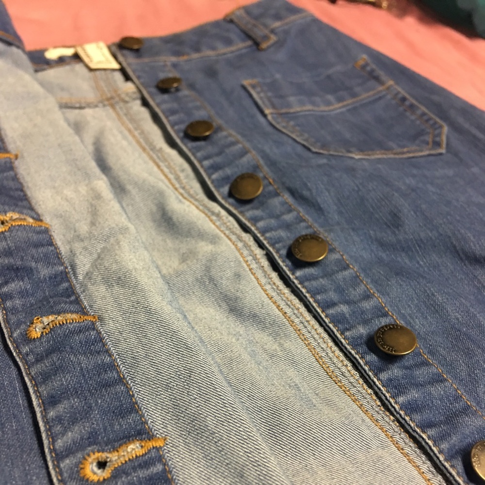 a button up Denim skirt